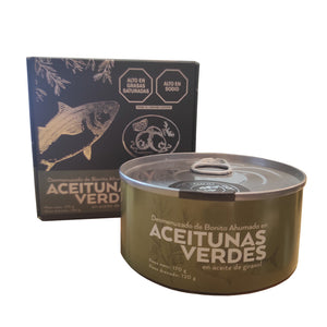 Aceitunas Verdes Rellenas de Bonito Ahumado Natural Fish - 170 g