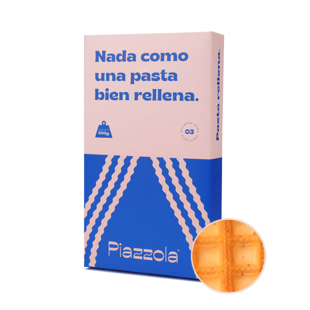 Ravioles rellenos de espinaca en pasta de pimiento - 500 g (3 porciones)