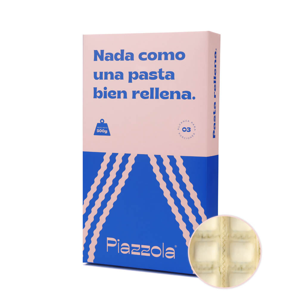 Ravioles rellenos de espinaca en pasta tricolor - 500 g (3 porciones)