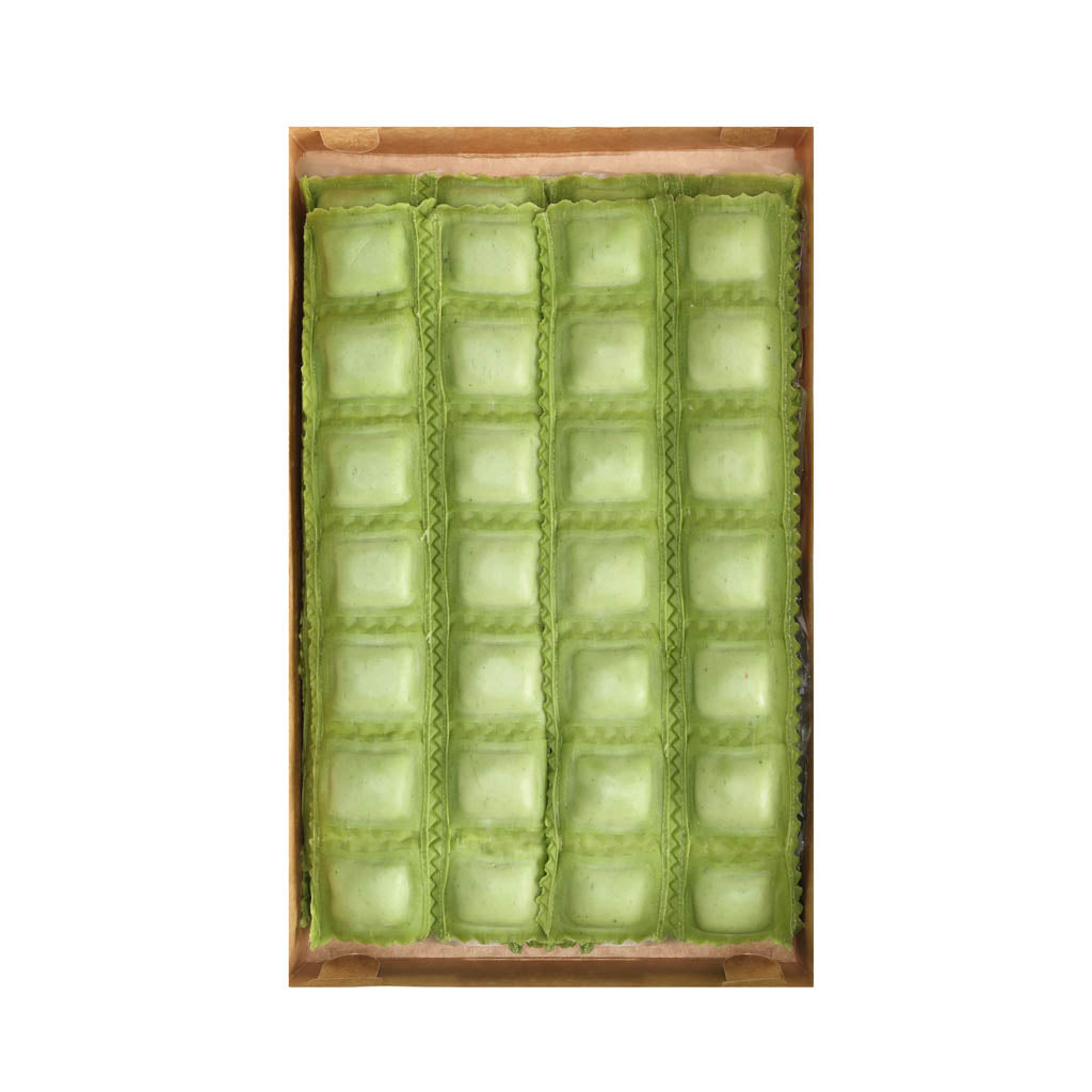 Ravioles rellenos de espinaca en pasta de espinaca - 1 kg (6 porciones)